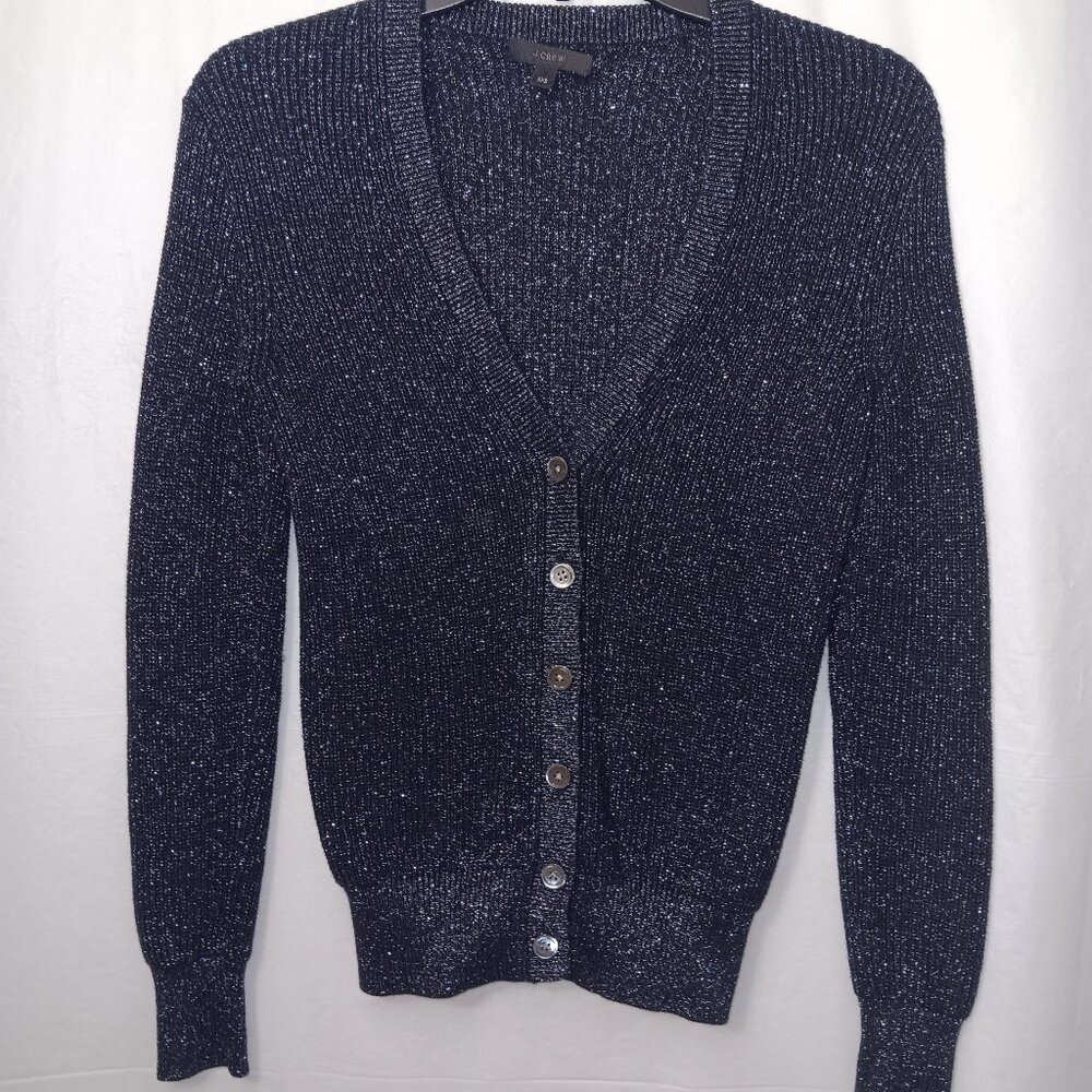 J.CREW METALLIC  SPARKLING CARDIGAN SWEATER